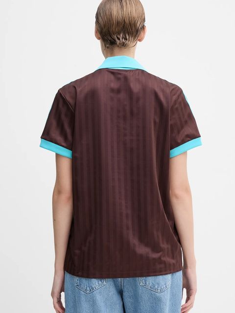 adidas Originals t-shirt Football Tee damski kolor brązowy JY3542