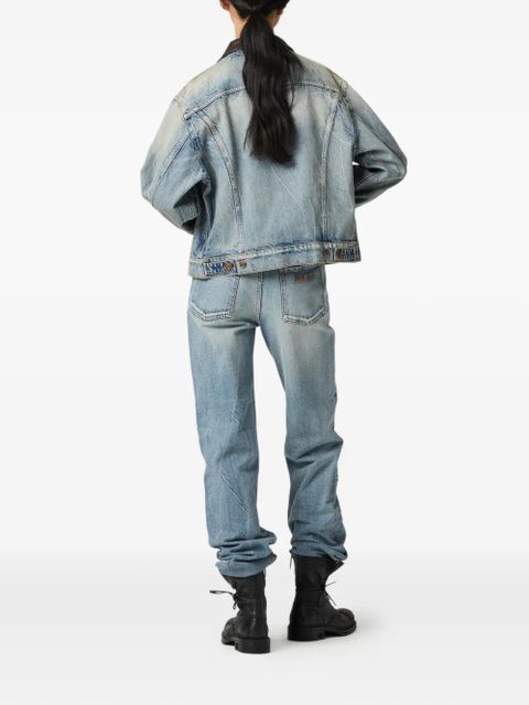 Miu Miu logo-embroidered jeans - Blue - zdjęcie produktu nr 2