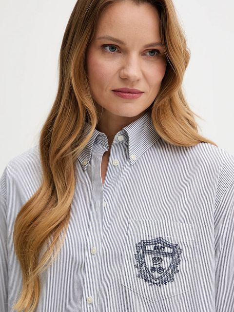 Gant koszula bawełniana damska kolor granatowy relaxed z kołnierzykiem klasycznym 4300557 - zdjęcie produktu nr 2