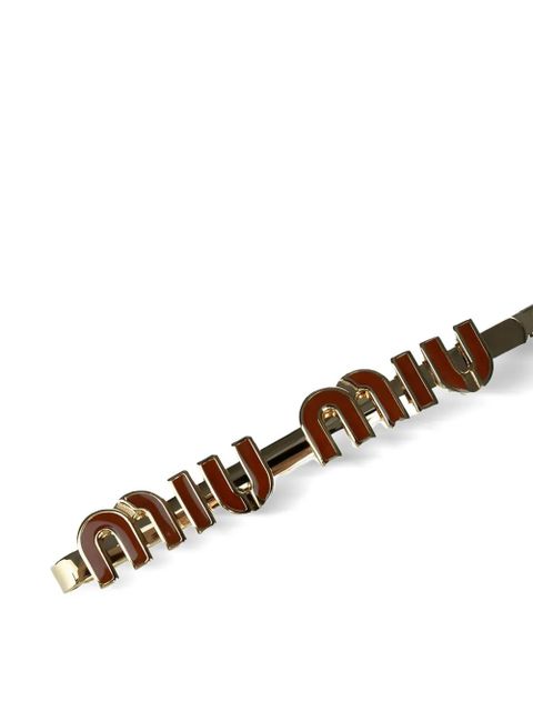 Miu Miu logo hair clip - Gold