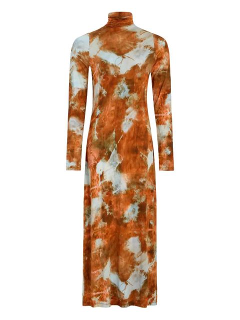 Marie Oliver Paxton tie-dye turtleneck midi dress - Orange - zdjęcie produktu nr 1