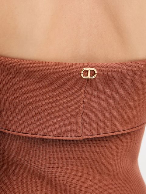 Twinset sukienka kolor brązowy mini rozkloszowana 252TP3410