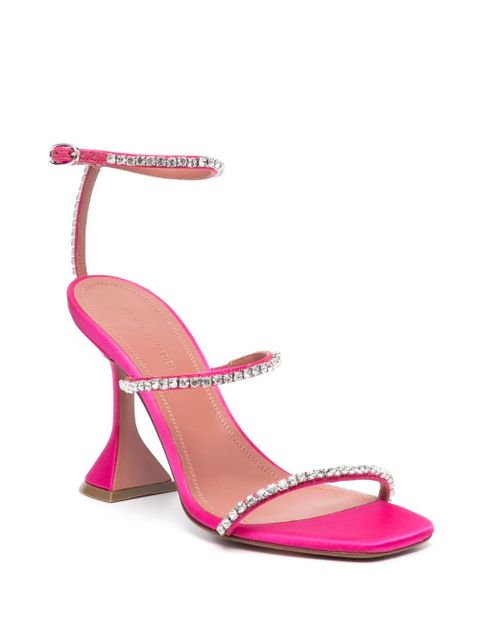 Amina Muaddi Gilda 95mm crystal-embellished sandals - Pink