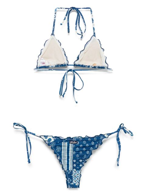 MC2 Saint Barth patchwork-print bikini set - Blue