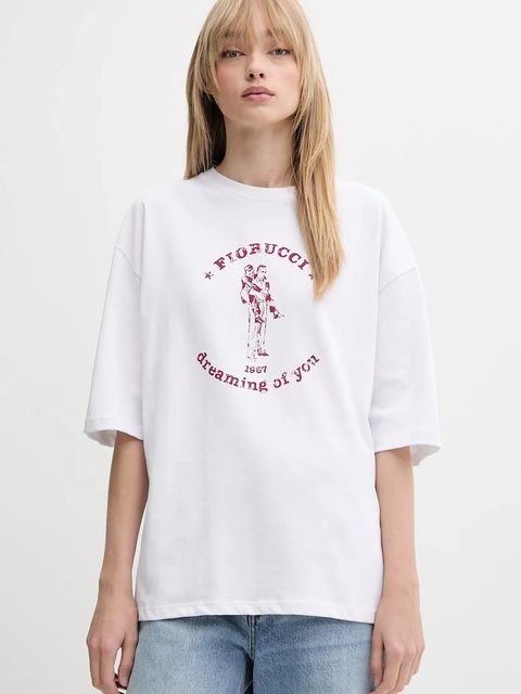 Fiorucci t-shirt bawełniany White Dreaming of You Print Relaxed Fit T-Shirt - zdjęcie produktu nr 2