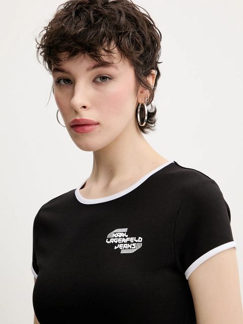 Karl Lagerfeld Jeans t-shirt damski kolor czarny A2W17098 - zdjęcie produktu nr 2