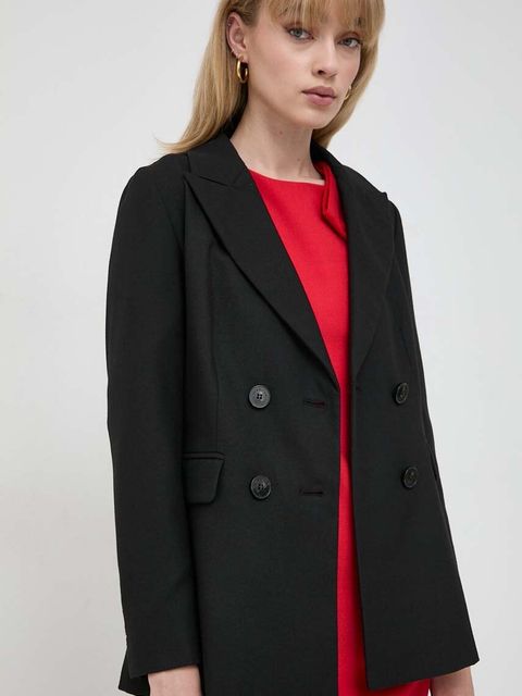 Marella marynarka kolor czarny dwurzędowa gładka - zdjęcie produktu nr 2