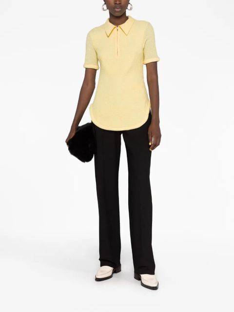 Jil Sander half-zip gaufre polo shirt - Yellow - zdjęcie produktu nr 2