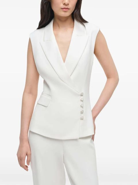 Simkhai Valarie crossover-front blazer vest - White