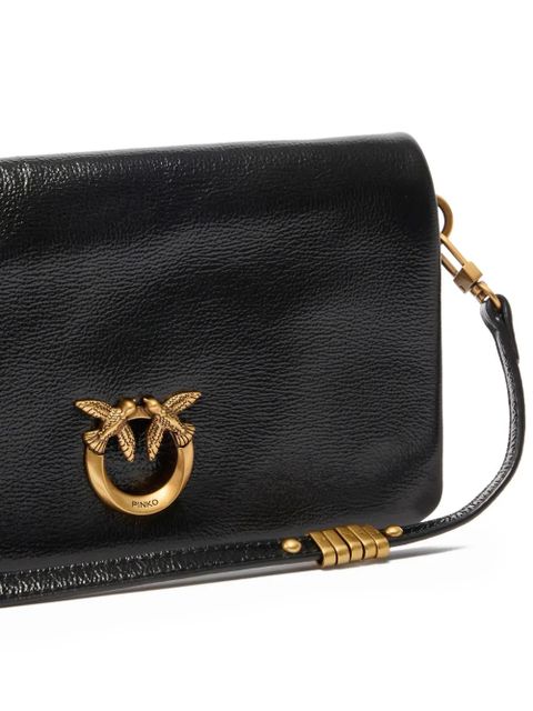 PINKO logo-chain shoulder bag - Black