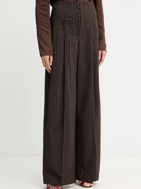 Rotate spodnie damskie kolor brązowy szerokie high waist 1146983065 - zdjęcie produktu nr 1