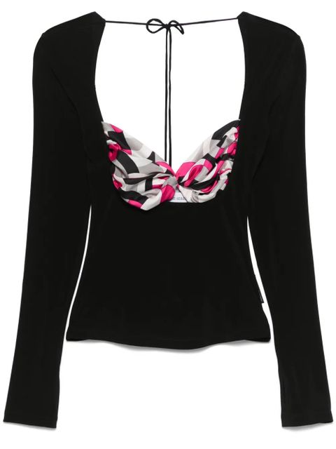 Marine Serre scarf-detailing blouse - Black - zdjęcie produktu nr 1