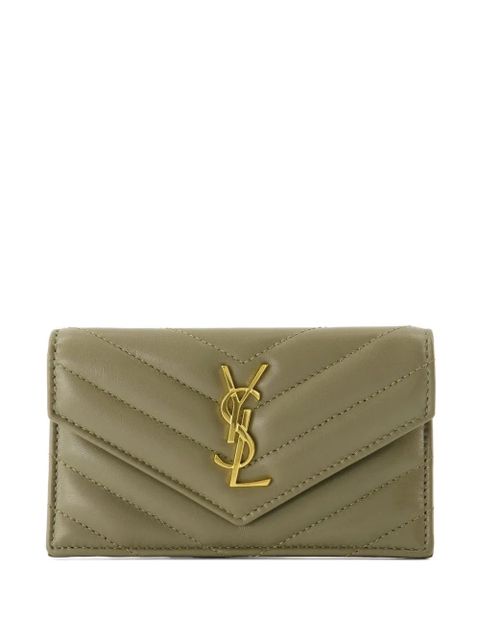 Saint Laurent quilted card case - Green - zdjęcie produktu nr 1