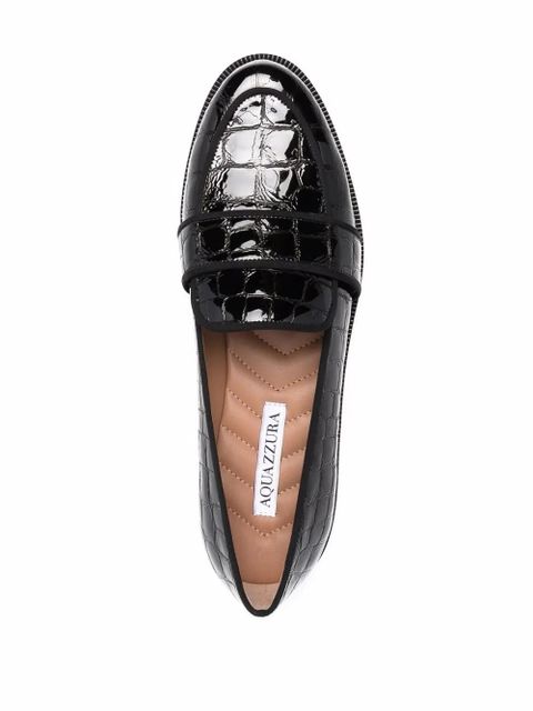 Aquazzura Martin snakeskin mocassins - Black