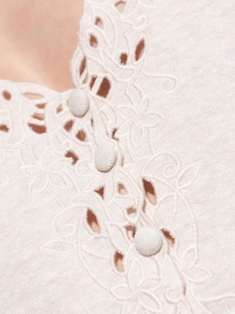 Cult Gaia embroidered button-front top - Neutrals