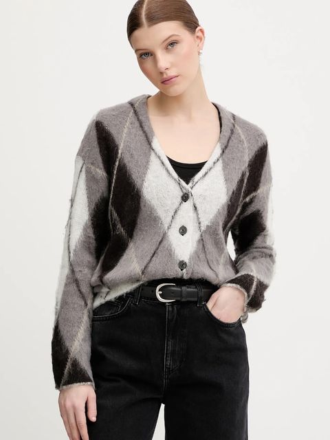 Sisley kardigan z dodatkiem moheru damski kolor szary 1TQIL602Y - zdjęcie produktu nr 1