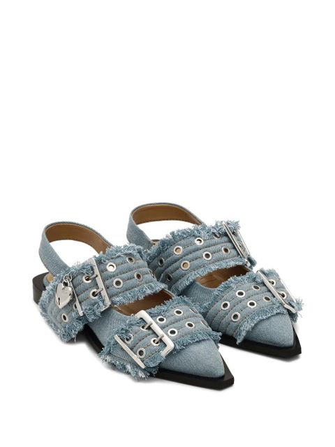 GANNI Feminine denim ballet flats - Blue - zdjęcie produktu nr 2