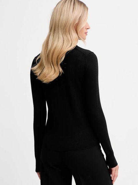 Calvin Klein sweter z dodatkiem wełny damski kolor czarny lekki LV044D370G