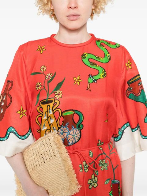 ALEMAIS Rose T-shirt dress - Orange