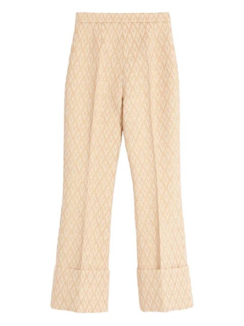 Valentino Garavani Toute La V lurex jacquard trousers - Neutrals - zdjęcie produktu nr 1