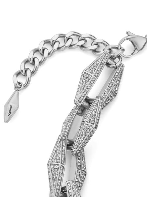 Jimmy Choo Diamond Chain crystal-embellished necklace - Silver