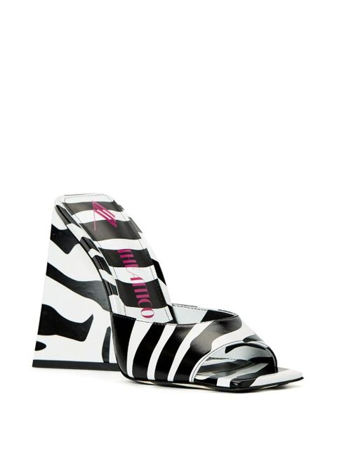 The Attico Devon 115mm zebra-print sandals - Black - zdjęcie produktu nr 2