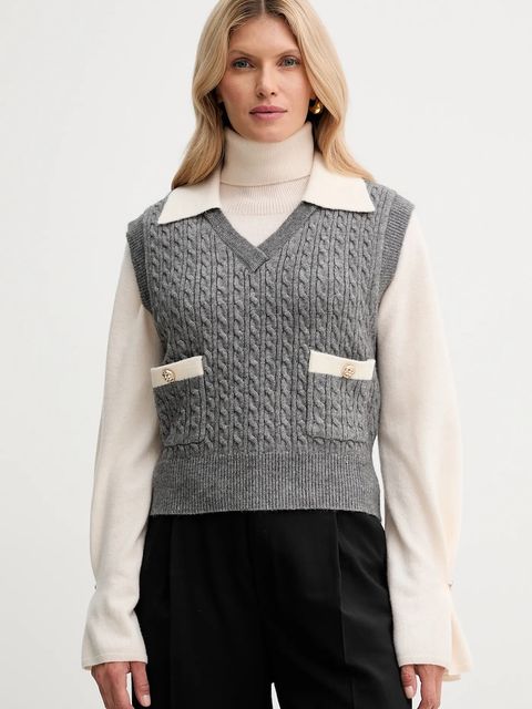 Fracomina kamizelka damski kolor szary FR25WJ5011K55401 - zdjęcie produktu nr 1