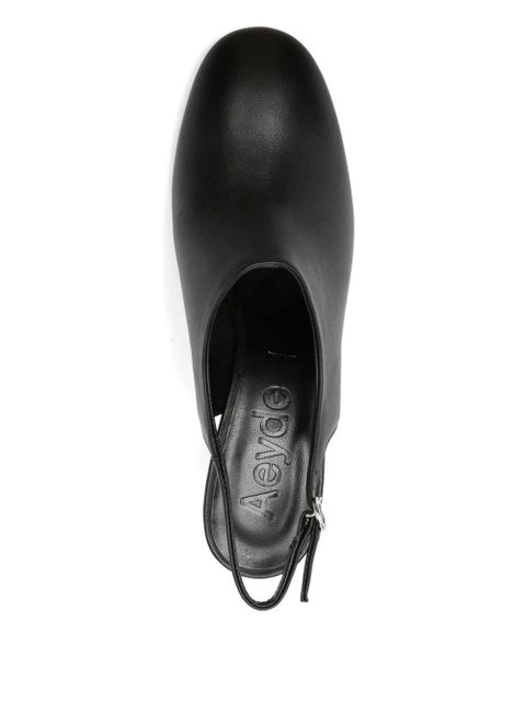 Aeyde 70mm leather slingback pumps - Black