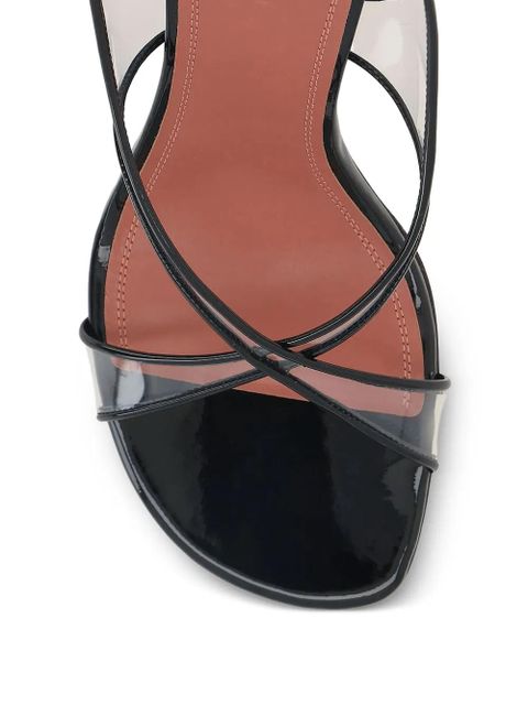 Amina Muaddi 90mm Lena sculpted-heel heeled sandals - Black