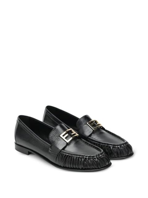 FENDI FF logo ruched loafers - Black - zdjęcie produktu nr 2