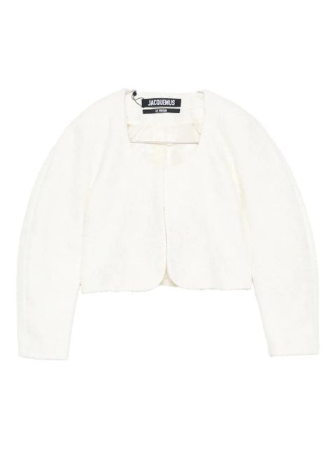 Jacquemus cropped tweed jacket - White - zdjęcie produktu nr 1