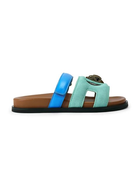 Kurt Geiger London klapki na płaskim obcasie damskie skórzane Eagle Cut Out Sandal - zdjęcie produktu nr 2