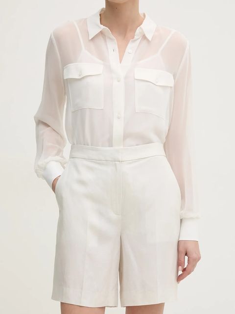 Calvin Klein szorty z domieszką lnu - zdjęcie produktu nr 2