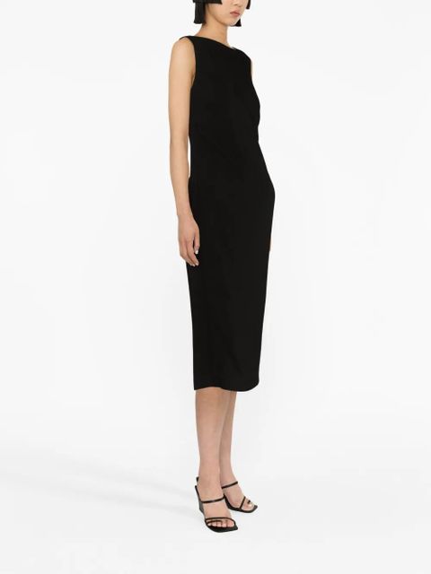 St. Agni boat-neck sleeveless lyocell dress - Black