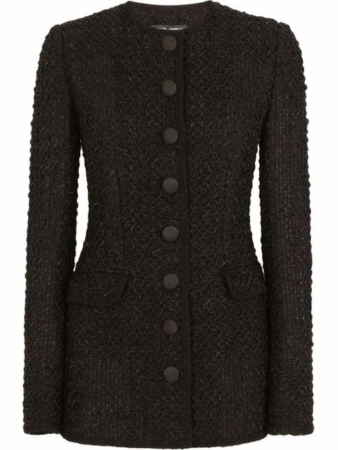 Dolce & Gabbana single-breasted tweed jacket - Black - zdjęcie produktu nr 1