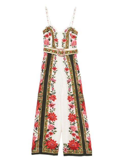 FARM Rio floral belted jumpsuit - Neutrals - zdjęcie produktu nr 1