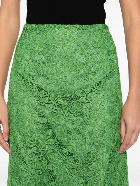 Anna Sui floral lace skirt - Green