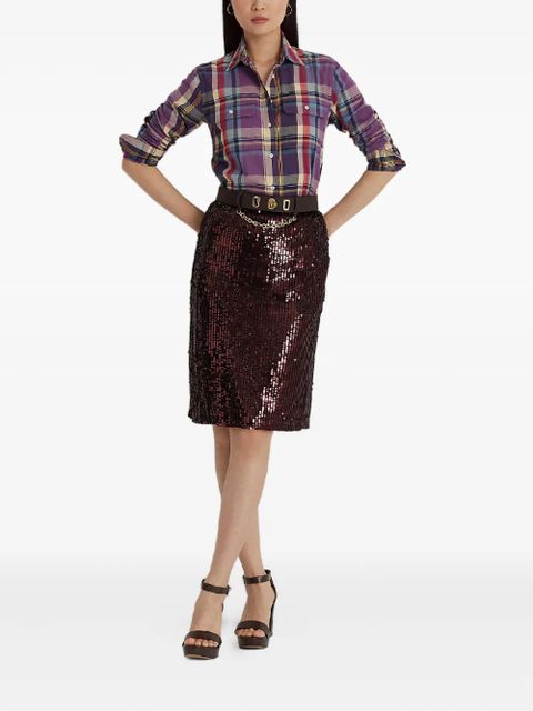 Lauren Ralph Lauren sequin mini pencil skirt - Purple