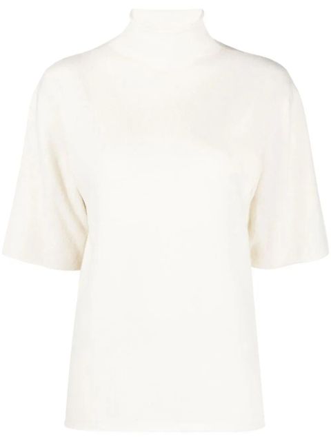 Jil Sander short-sleeved roll-neck knitted top - Neutrals - zdjęcie produktu nr 1