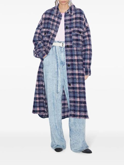 MARANT ÉTOILE Fontizi checked coat - Purple