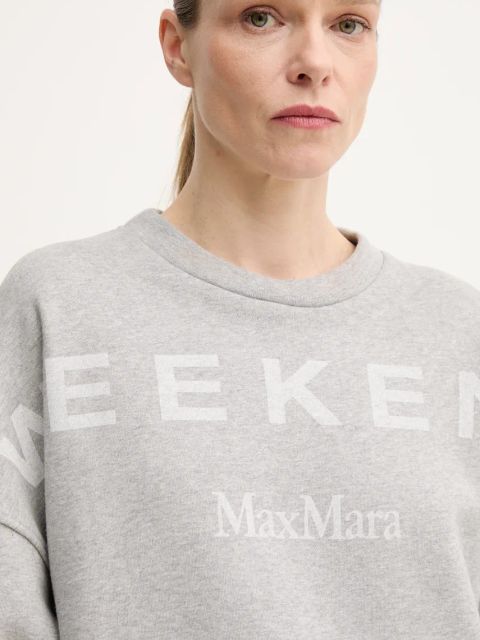 Weekend Max Mara bluza bawełniana damska kolor szary z nadrukiem 2515921021600