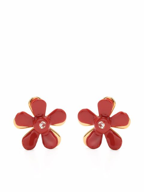 Marni floral appliqué stud earrings - Red - zdjęcie produktu nr 1