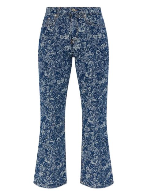 GANNI floral-jacquard jeans - Blue - zdjęcie produktu nr 1