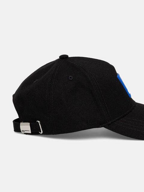 Karl Lagerfeld Jeans czapka z daszkiem bawełniana kolor czarny gładka A1M33001
