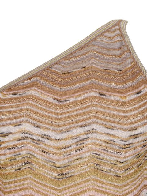 Missoni one-shoulder chevron midi dress - Neutrals
