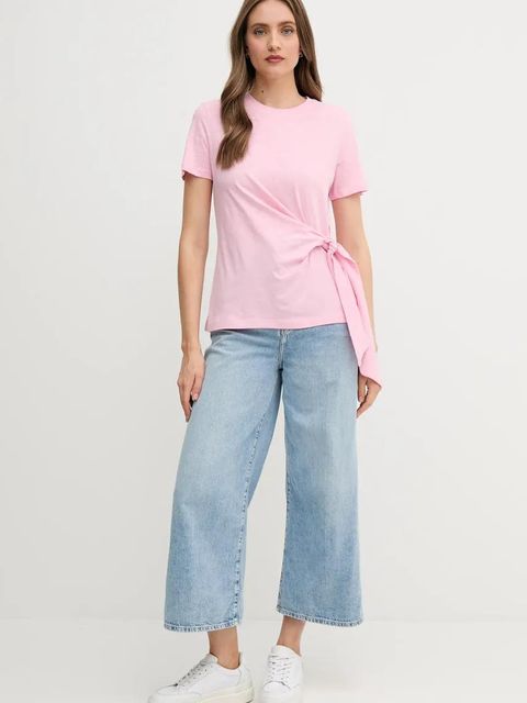 Tommy Hilfiger t-shirt bawełniany damski kolor różowy WW0WW44559 - zdjęcie produktu nr 2