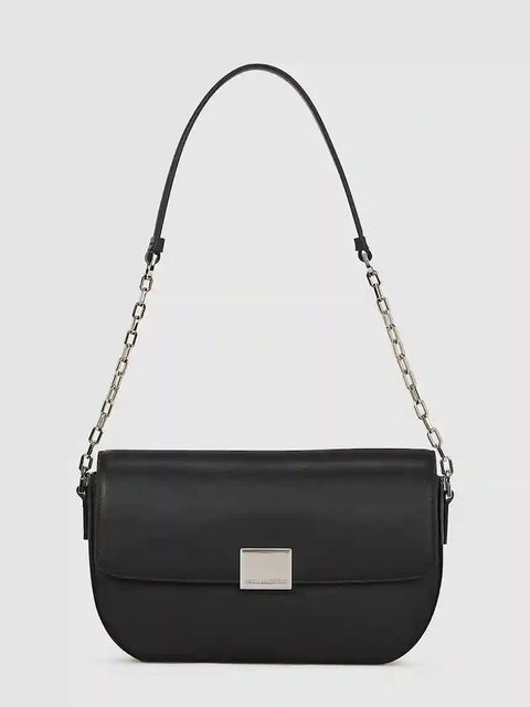 Karl Lagerfeld torebka skórzana K/FOREVER kolor czarny A4W30262 - zdjęcie produktu nr 1