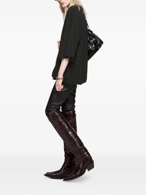 Acne Studios label-print T-shirt - Black - zdjęcie produktu nr 2