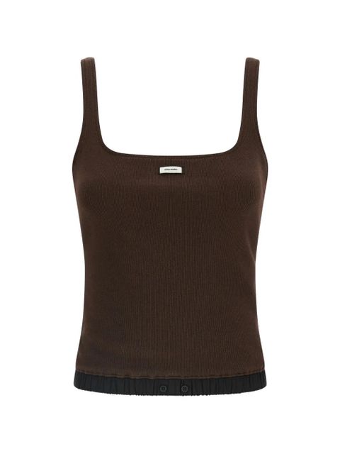 ENTIRE STUDIOS Lounge ribbed logo patch tank top - Brown - zdjęcie produktu nr 1