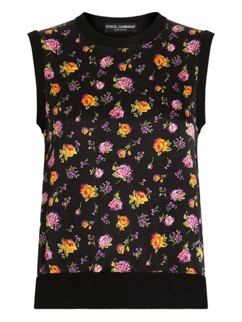 Dolce & Gabbana floral tank top - Black - zdjęcie produktu nr 1